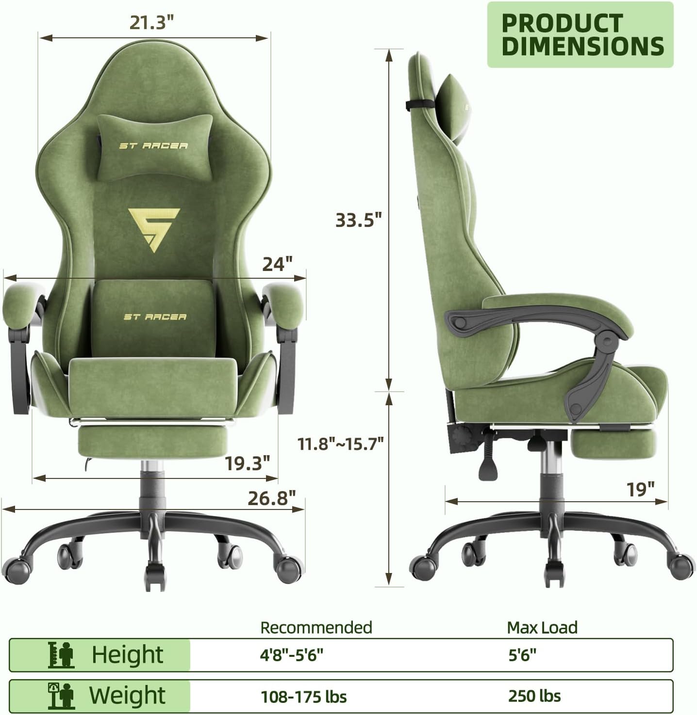 Gaming Chair Racing for Adult, - đánh giá và giá Office Chair Cushion