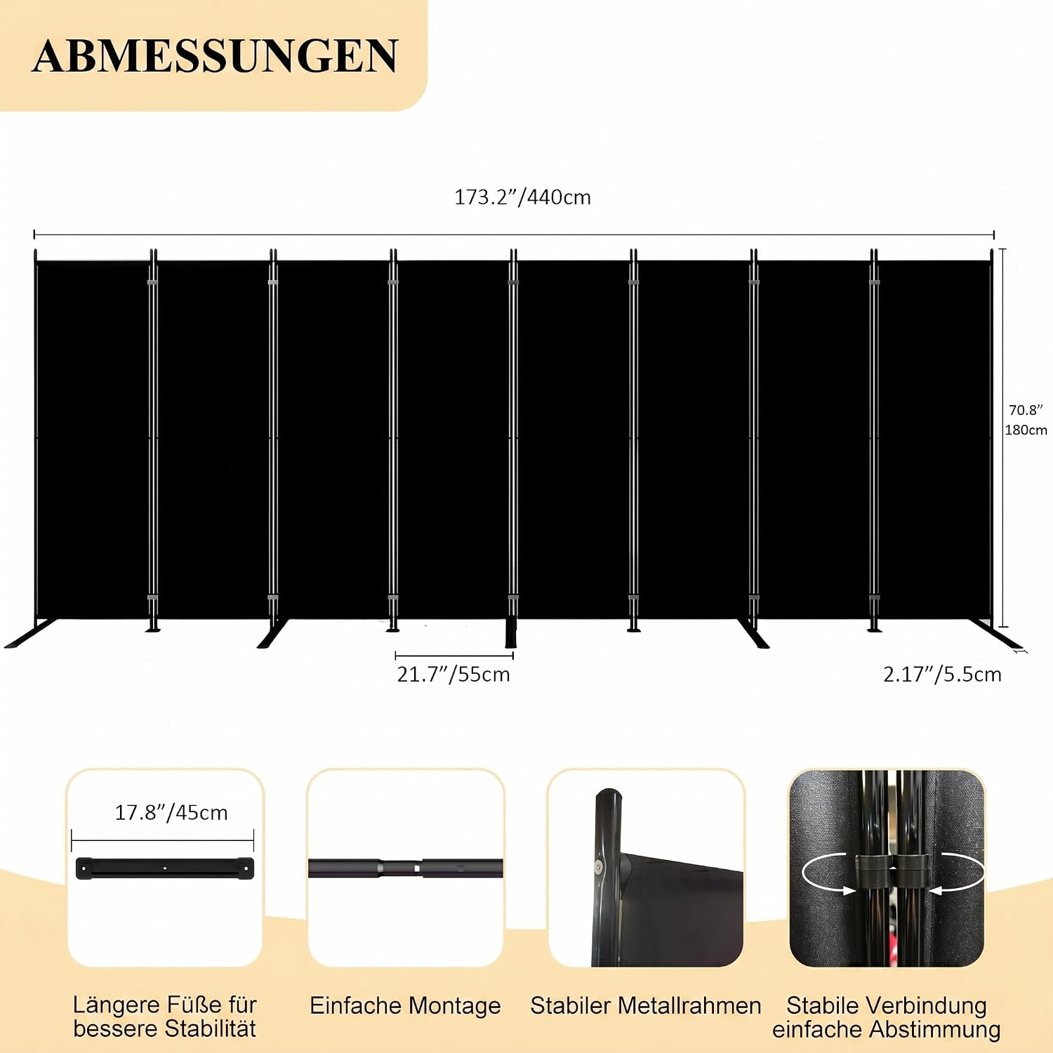 8 Panel Folding Room Divider 6 - đánh giá và giá Partition Screen Divider