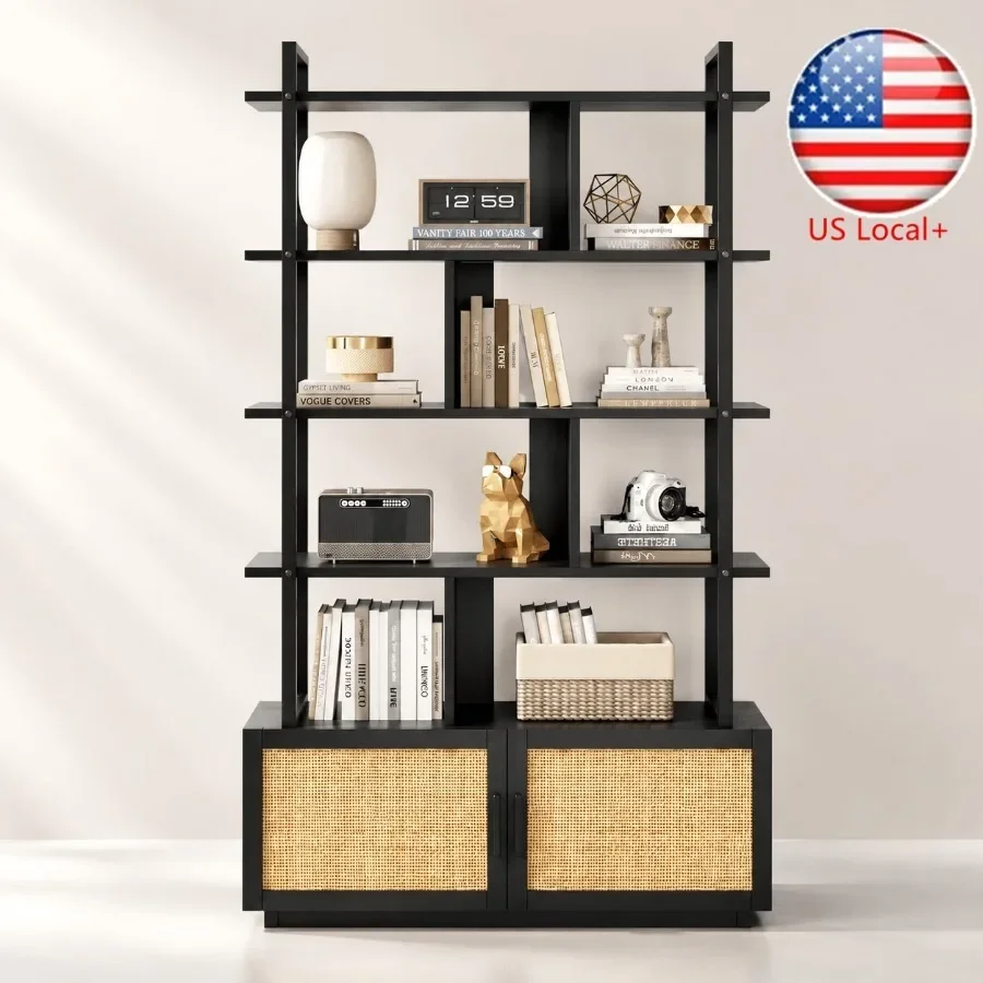 5-Tier Rattan Bookshelf with S - đánh giá và giá Bookshelf