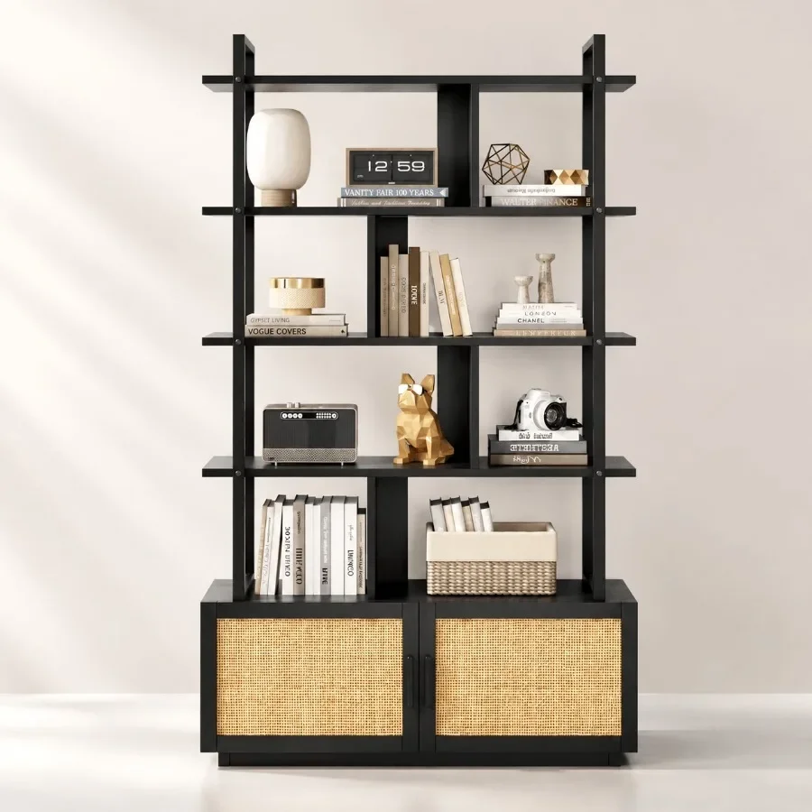 5-Tier Rattan Bookshelf with S - đánh giá và giá Bookshelf