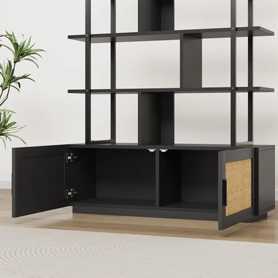 5-Tier Rattan Bookshelf with S - đánh giá và giá Bookshelf