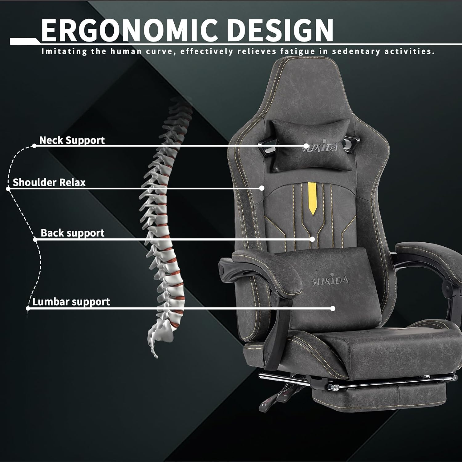 Gaming Chair with Footrest Erg - đánh giá và giá Office Chair Cushion