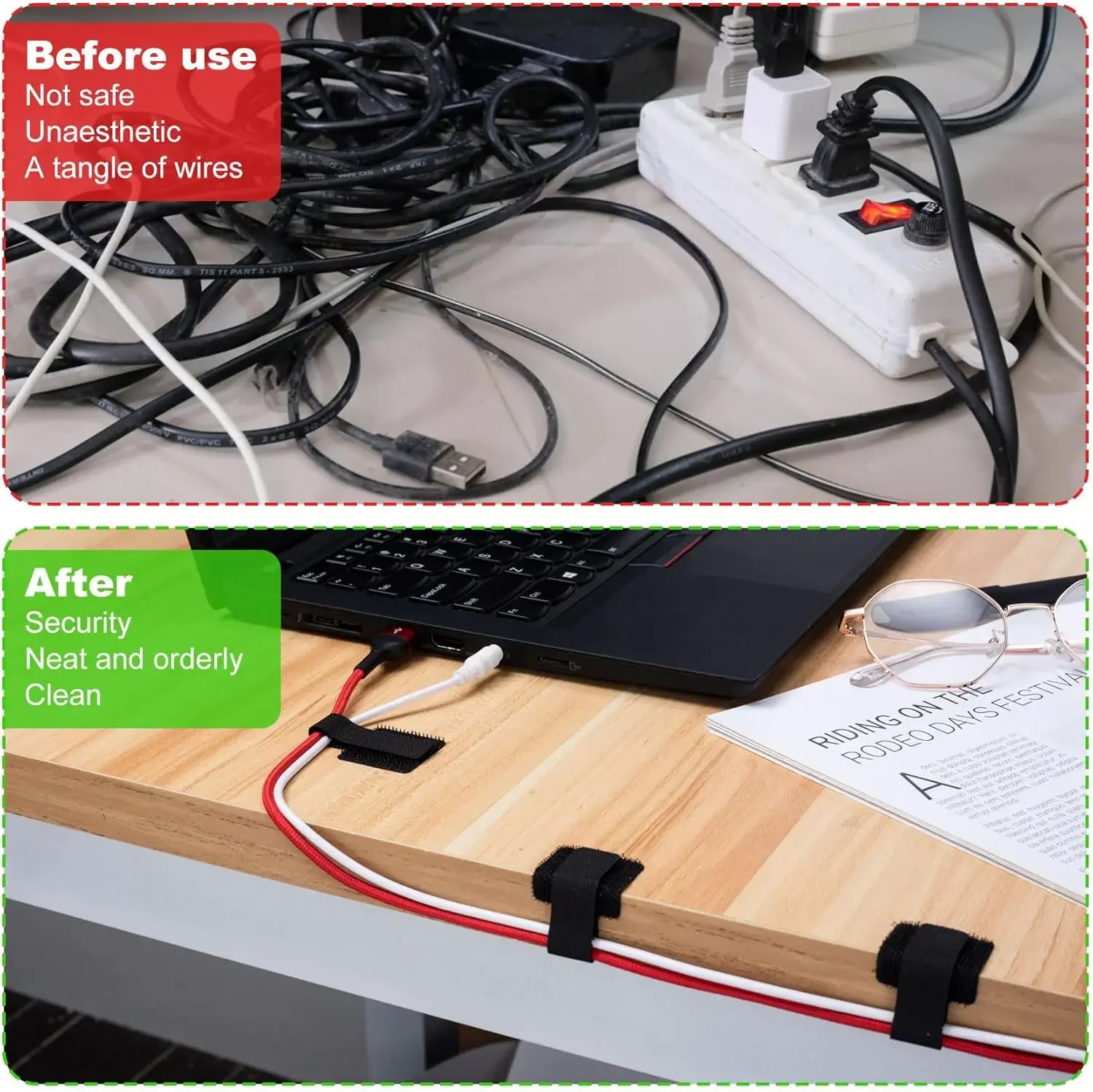 Reusable Cable Ties Fastening  - đánh giá và giá Desk Organizer
