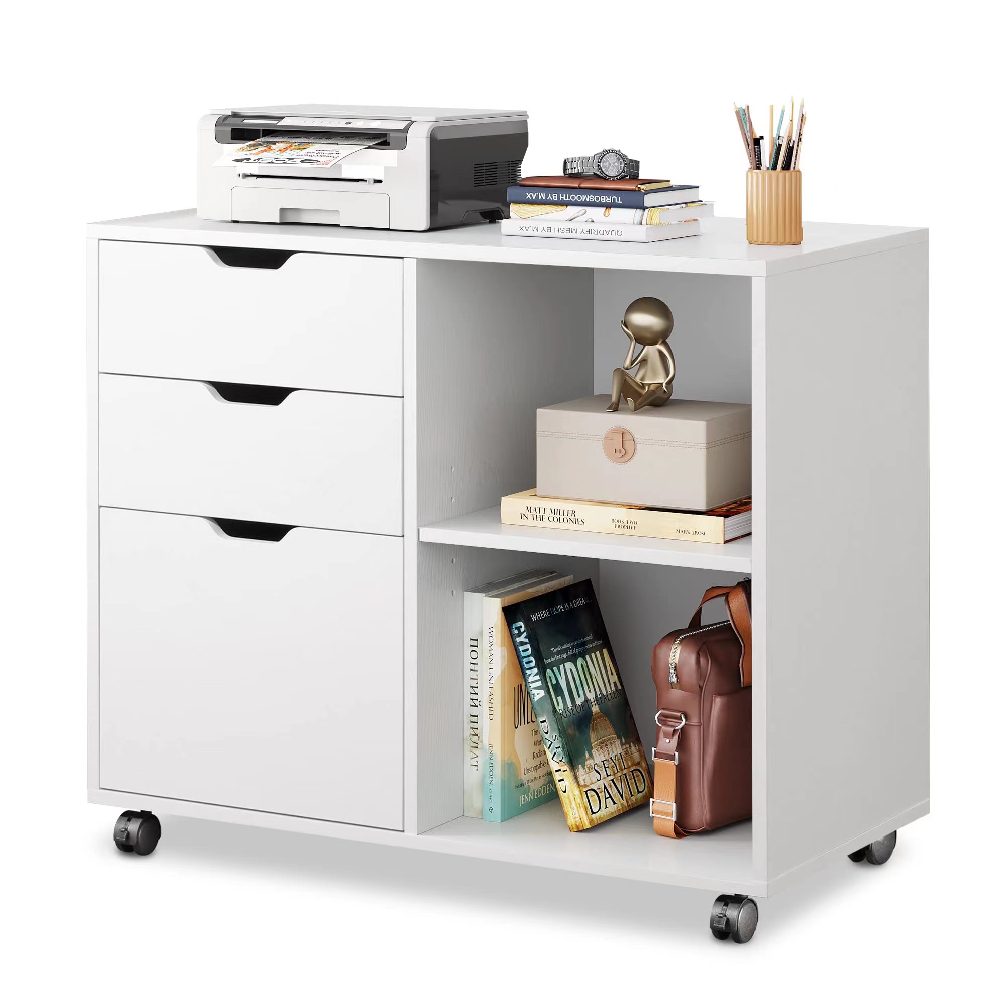 3-Drawer Wood File Cabinet, Mo - đánh giá và giá Printer Stand